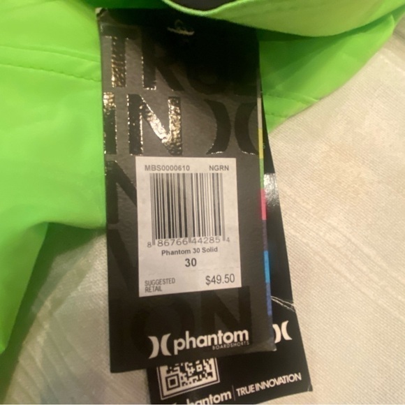 NWT Hurley Men's Phantom Solid 20" Stretch Board Shorts Size 30 lime green - Picture 7 of 7